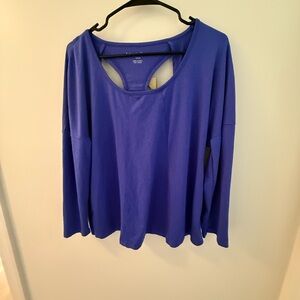 Elegant Royal Blue Long Sleeve Top